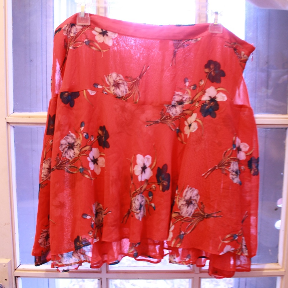 Old Navy Red Floral Skirt